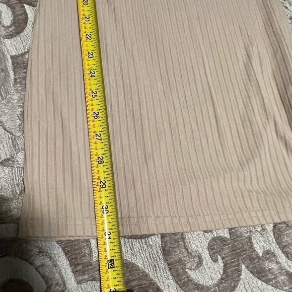 Boohoo Camel Ribbed Collar Detail Long Sleeve Bodycon Dress Size 6 - Picture 10 of 11